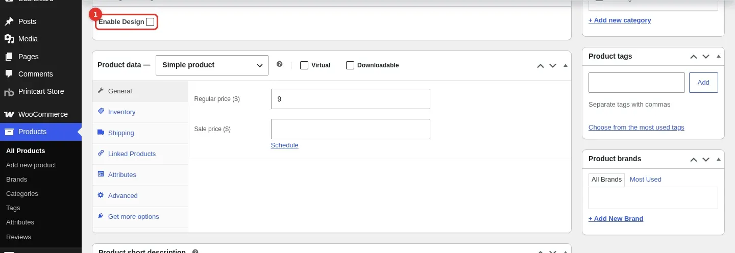 Setting PCDesigner box with the Enable Design checkbox unticked and highlighted